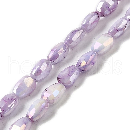 Electroplate Glass Beads Strands GLAA-D013-05F-1