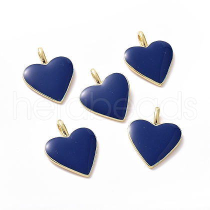 Brass Enamel Pendants KK-P204-14G-D-1