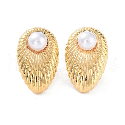 304 Stainless Steel Teardrop Stud Earrings EJEW-H115-33G-1