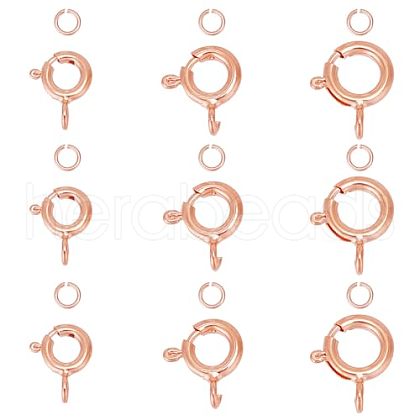 GOMAKERER 925 Sterling Silver Spring Ring Clasps with Open Jump Rings STER-GO0001-04RG-1