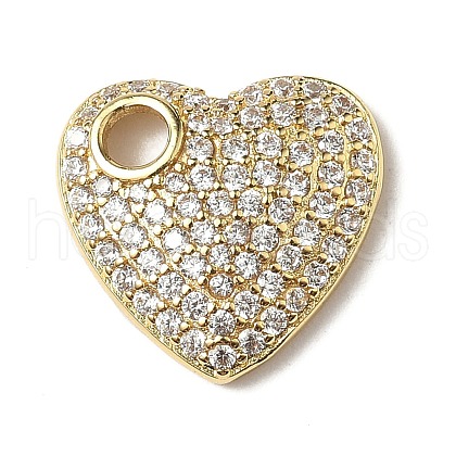 Brass Micro Pave Cubic Zirconia Charms KK-I276-35G-1