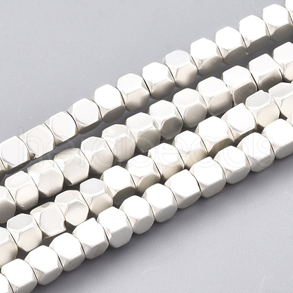 Electroplate Non-magnetic Synthetic Hematite Beads Strands G-T061-186S-1