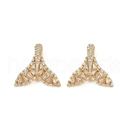 Brass Micro Pave Cubic Zirconia Pendants KK-S526-42G-1