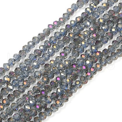Electroplate Transparent Glass Beads Strands EGLA-A034-T4mm-G05-1