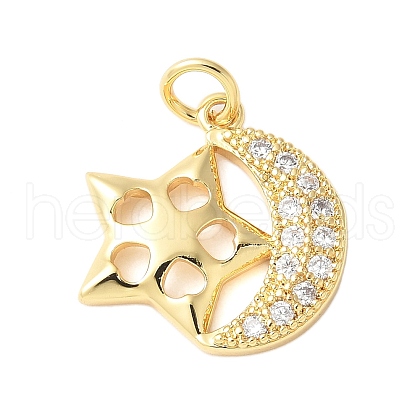 Brass Micro Pave Cubic Zirconia Pendants KK-D357-06A-G-1