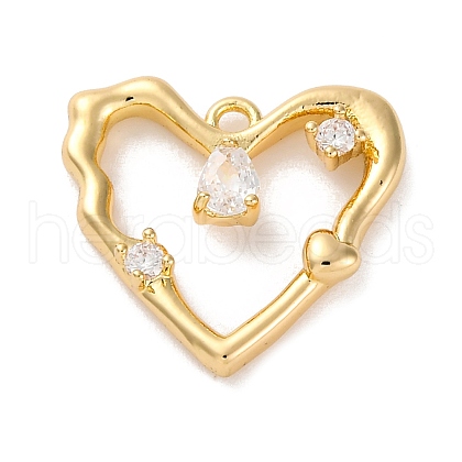 Ion Plating(IP) Brass Micro Pave Cubic Zirconia Pendants KK-U042-03G-1