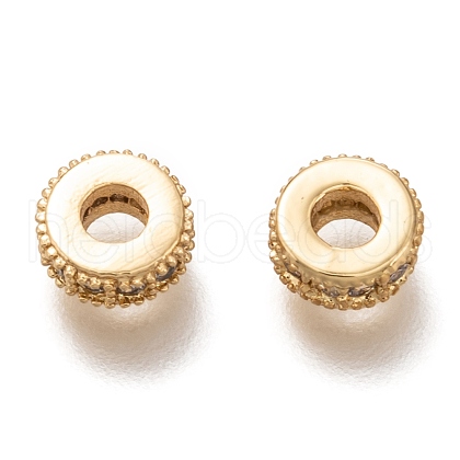 Brass Micro Pave Clear Cubic Zirconia Charms ZIRC-B002-41-02G-1