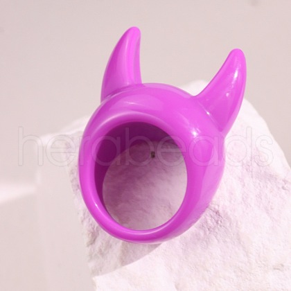 Devil Horn Resin Finger Rings FS-WG03E69-04-1