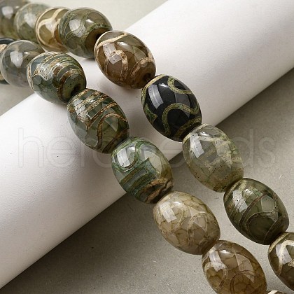 Tibetan Style dZi Beads Strands G-S389-A14-1