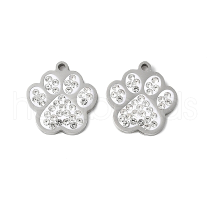 201 Stainless Steel Rhinestone Pendants STAS-V005-05P-04-1
