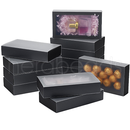 Cardboard Drawer Gift Storage Boxes with Clear Cover CON-WH0092-72C-02-1