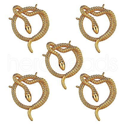 5Pcs Brass Micro Pave Clear Cubic Zirconia Pendants ZIRC-SZ0002-89-1