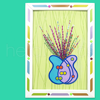 Creative DIY Flower Pattern Seed Bead Art Kits DIY-G087-01-1