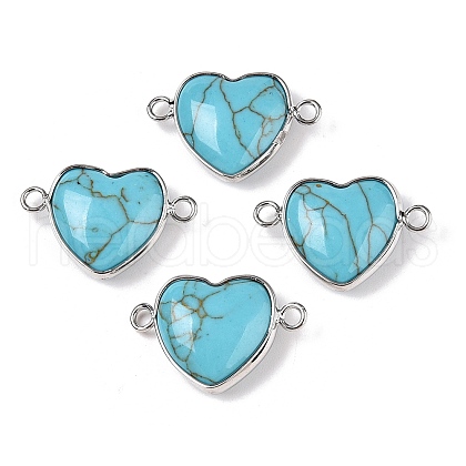 Synthetic Turquoise Love Heart Pendants G-T138-205E-P-1