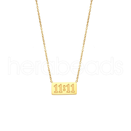 Stainless Steel Chic 11:11 Pendant Necklace for Women ST8875562-1