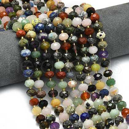Natural Natural Amethyst & Carnelian & Red Jasper & Green Aventurine & Sodalite Beads Strands G-P573-A06-01-1