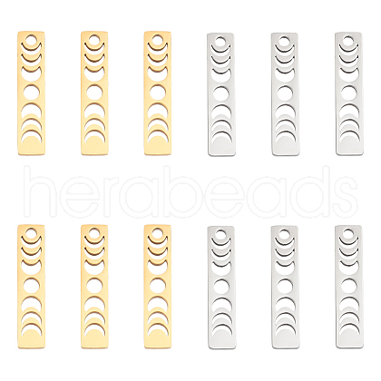 Unicraftale 12Pcs 2 Colors 201 Stainless Steel Pendants STAS-UN0044-48-1