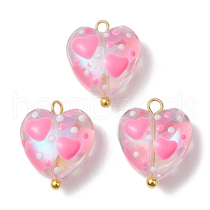 Glass Pendant with Enamel PALLOY-JF02488-S-1