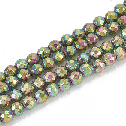 Electroplate Non-magnetic Synthetic Hematite Beads Strands G-N0318-29-S-1