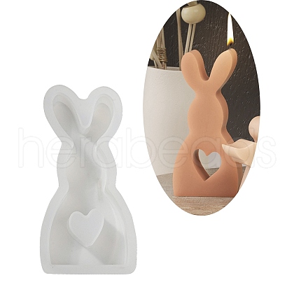 Rabbit Shape DIY Display Decoration Silhouette Silicone Molds DIY-K073-08C-1