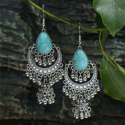 Bohemian Style Alloy Acrylic Dangle Earrings WGAEF55-07-1