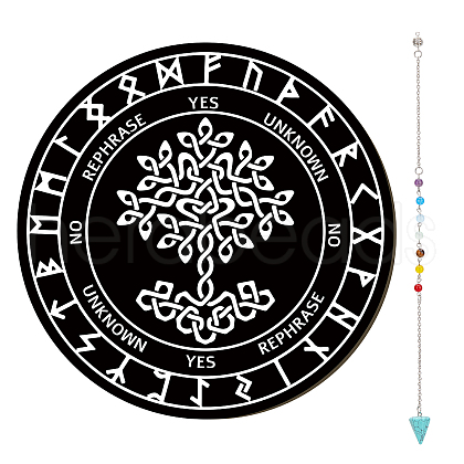 CREATCABIN 1Pc Chakra Gemstones Dowsing Pendulum Pendants FIND-CN0001-15F-1