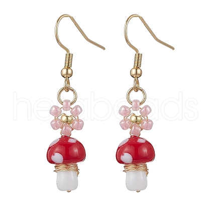 Handmade Lampwork Dangle Earrings EJEW-MZ00440-01-1