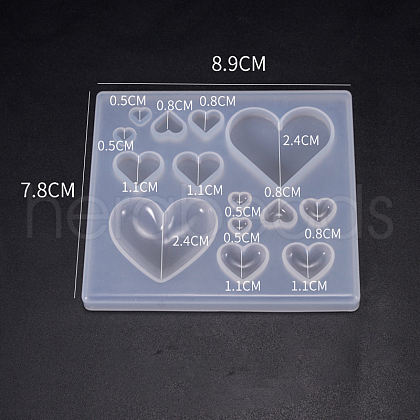 DIY Heart Cabochon Silicone Molds SIMO-PW0001-007-1