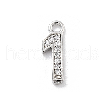 Brass Micro Pave Clear Cubic Zirconia Pendants ZIRC-I067-02B-1
