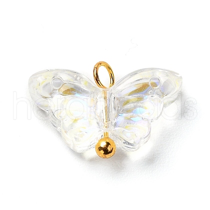 Electroplate Transparent Glass Pendants X1-PALLOY-JF00903-1