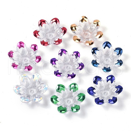 Plating Acrylic Bead Caps X-OACR-H118-06-1