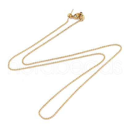PVD Vacuum Plating 304 Stainless Steel Ball Chain Necklaces STAS-M065-19G-1