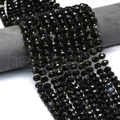 Natural Banded Agate Beads Strands G-P573-A15-01-1