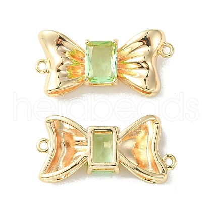 Brass Pave Cubic Zirconia Connector Charms KK-L208-01G-04-1