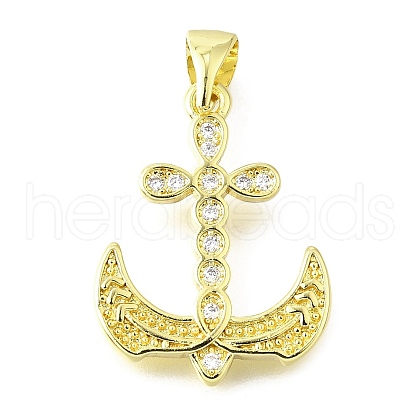 Brass Micro Pave Cubic Zirconia Pendants KK-V007-25G-1