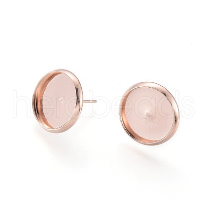 304 Stainless Steel Stud Earring Settings X-STAS-K131-D-01RG-1