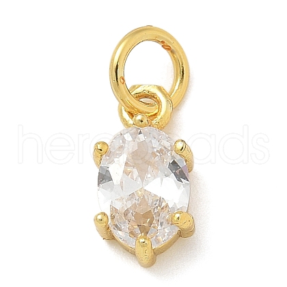 Brass Micro Pave Cubic Zirconia Pendants KK-U050-06G-02-1