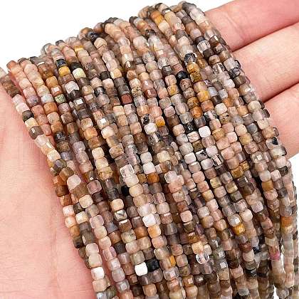 Natural Multi-Moonstone Beads Strands G-H003-A02-01-1