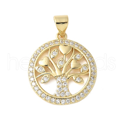 Brass Micro Pave Cubic Zirconia Pendants KK-D357-02C-G-1