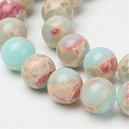 Synthetic Aqua Terra Jasper Beads Strands G-P237-02-6mm-1