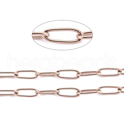 Ion Plating(IP) 304 Stainless Steel Paperclip Chains CHS-F010-01B-RG-01-1