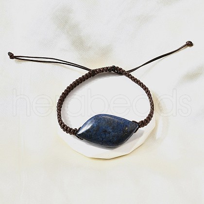 Natural Lapis Lazuli Beads Braided Bead Bracelets BJEW-Q070-01G-1