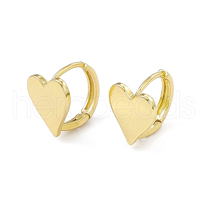 Rack Plating Brass Heart Hoop Earrings for Women EJEW-I277-03G-1