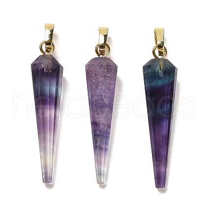 Natural Fluorite Pointed Pendants G-D089-01G-02-1