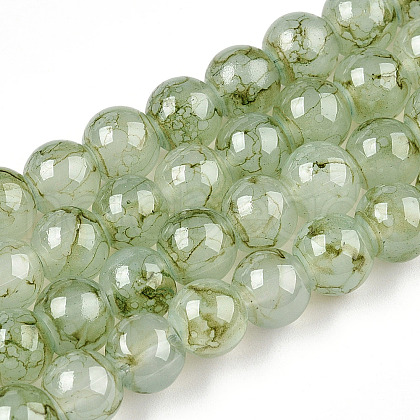 Baking Painted Glass Bead Strands DGLA-N004-8mm-01-1