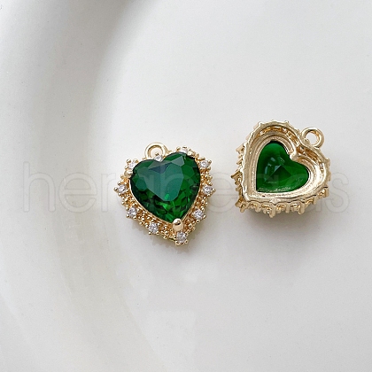 Brass Cubic Zirconia Pendants FIND-PW0011-001G-1
