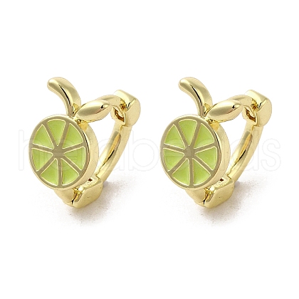 Lemon Shape Rack Plating Brass Hoop Earrings EJEW-A031-09G-1