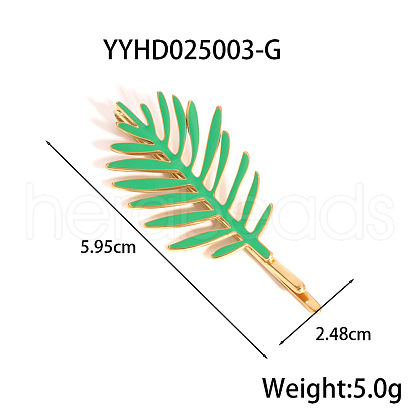 Stainless Steel Enamel Leaf Hair Bobby Pins for Women XK6667-3-1