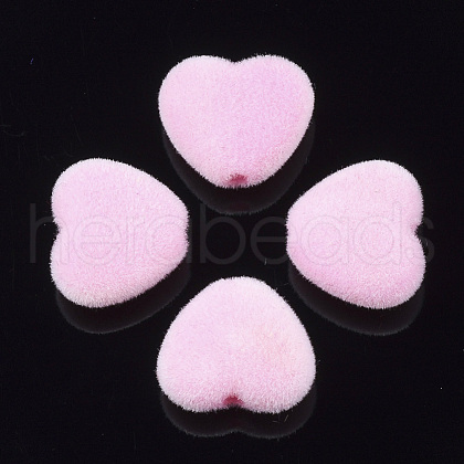 Flocky Acrylic Beads FIND-T046-34-20-1