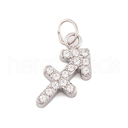 316 Stainless Steel Micro Pave Cubic Zirconia Pendants STAS-K284-01F-P-1